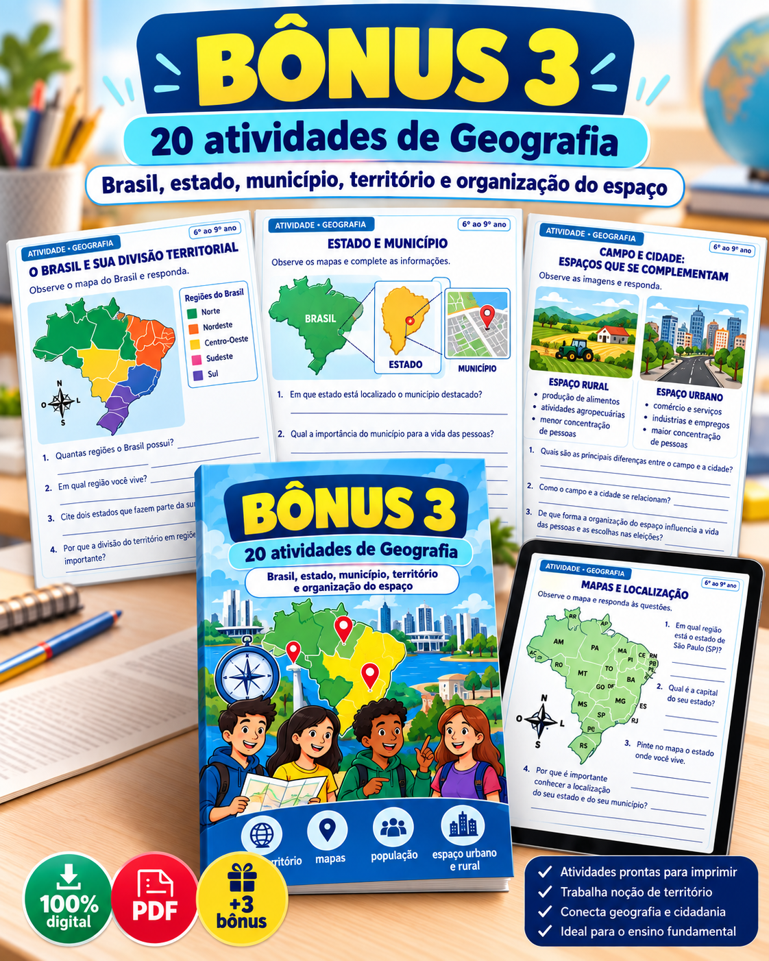 Bônus 03 - +20 Atividades sobre os 3 Poderes e Estrutura do Estado